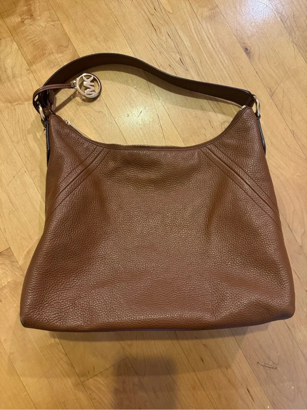Michael Kors Chestnut Brown Pebbled Leather Shoulder Bag